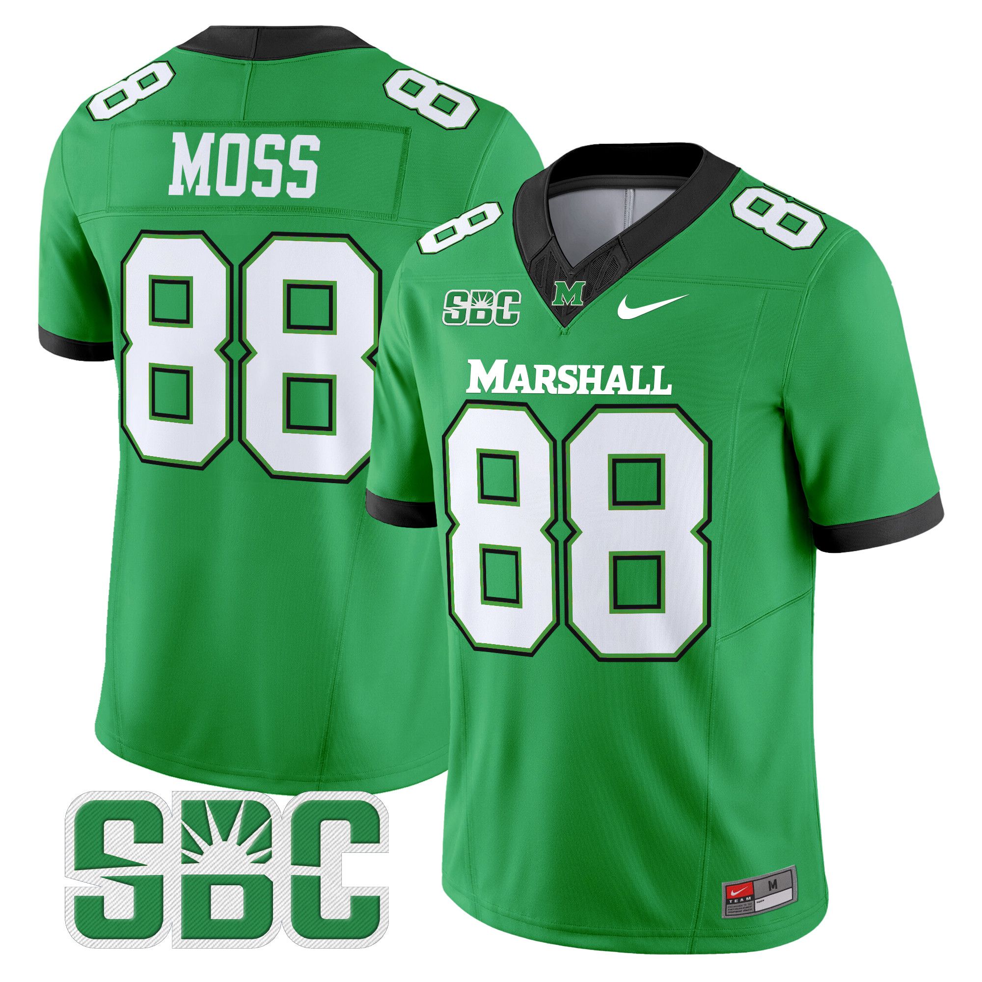 Men Marshall Thundering Herd #88 Moss Green Nike 2024 Vapor Limited NCAA Jersey style 1->more ncaa teams->NCAA Jersey